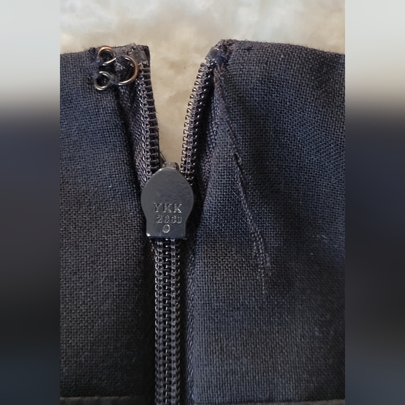 Navy Blue Square Neck Sheath Dress - Picture 9 of 15